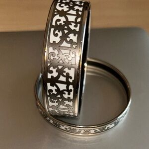 Hermes Authentic Enamel Printed Bangles Balcons du Guadalquivir